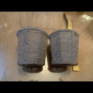 Beaded tea light candle holder.